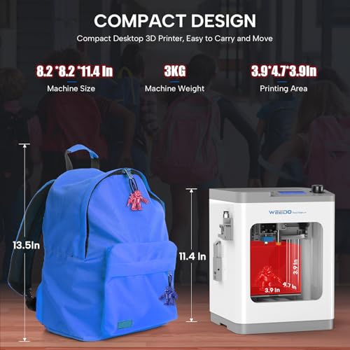 TINA2S 3D Printer with WiFi Printing, WEEDO Mini 3D Printers for Kids and Beginners, Auto Leveling and Fully Assembled FDM 3D Printer