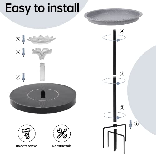 Solar Powered Bird Bath with Fountains for Hummingbirds