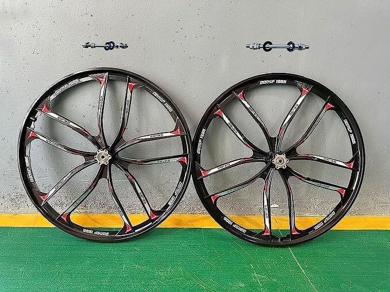 CDH 10 Blades 26" Bike Mag Wheel Set 100x135mm & Bicycle Suspension Fork, Bike Rim