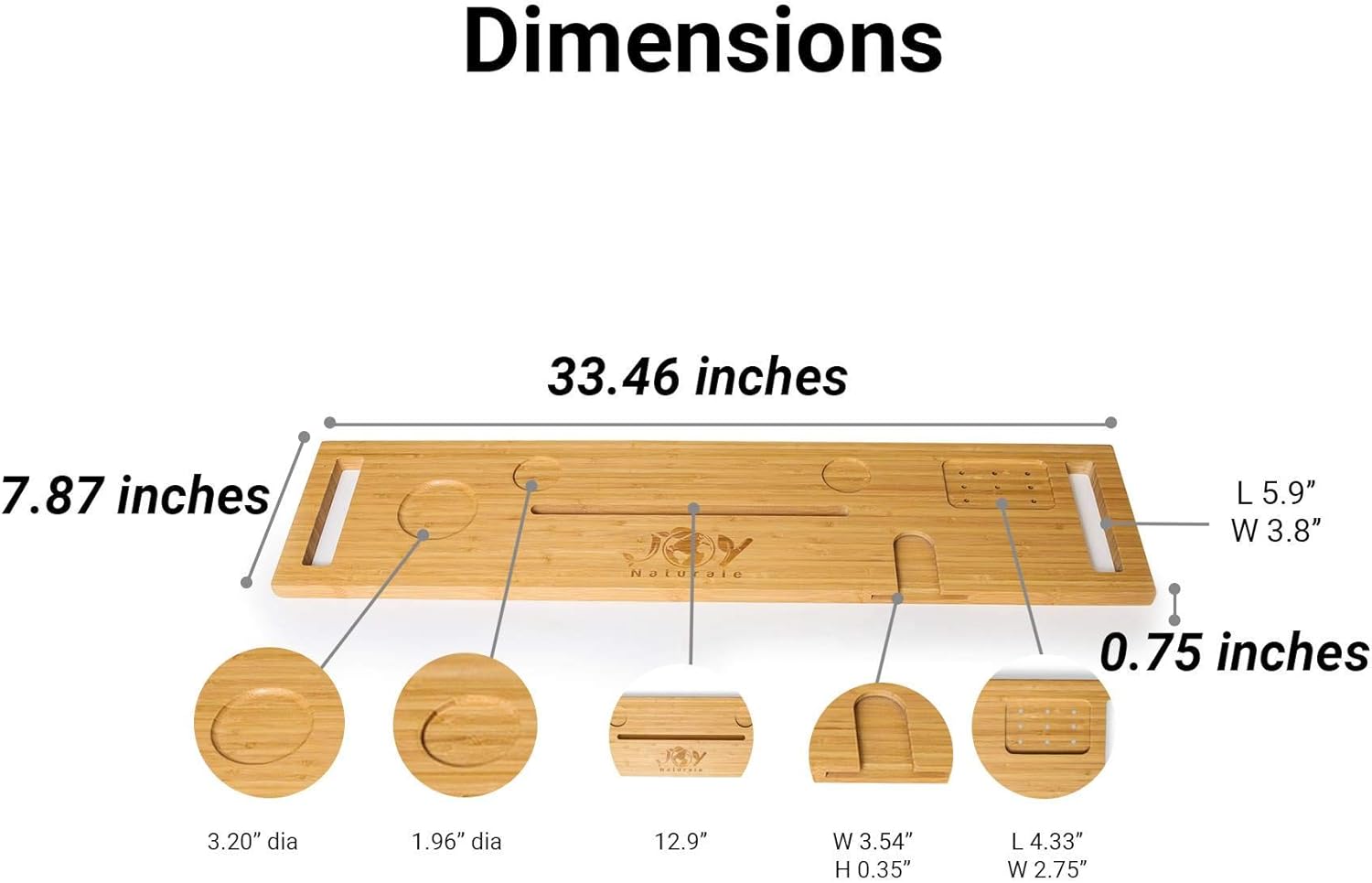 Premium Bathtub Tray, Bamboo Bath Caddy Tray for Tub, Your Ideal and Unique Bath tub Accessories for Adults
