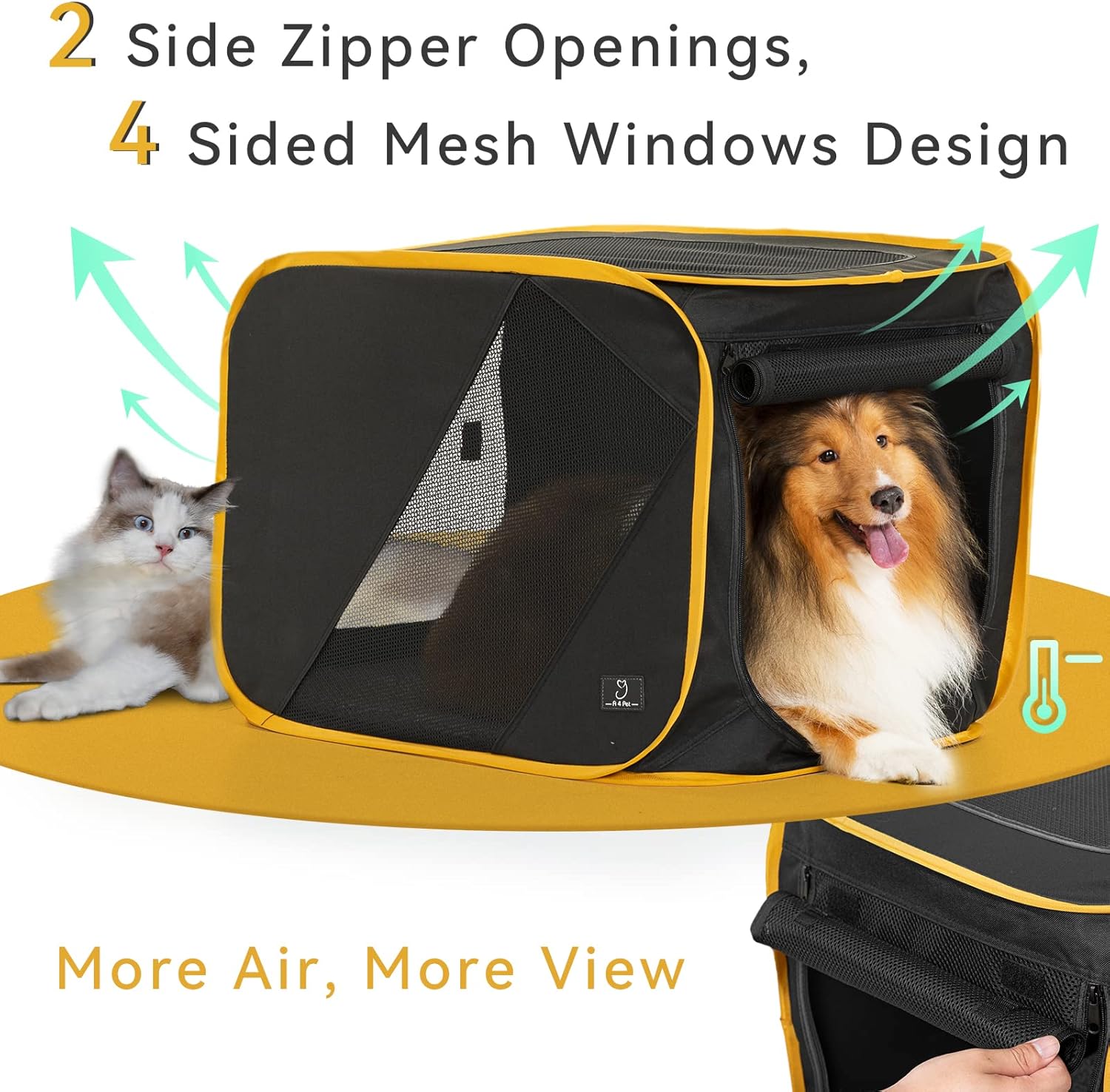 A4Pet 27" Pet Car Travel Crates Carrier for Medium Dog, Puppy and Cats