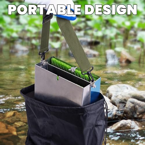 3 in 1 Highbanker Gold Panning Kit, Deformable 50" Folding Gold Sluice Box, Portable Mining Equipment for Adults, 34pcs Includes Gold Pan