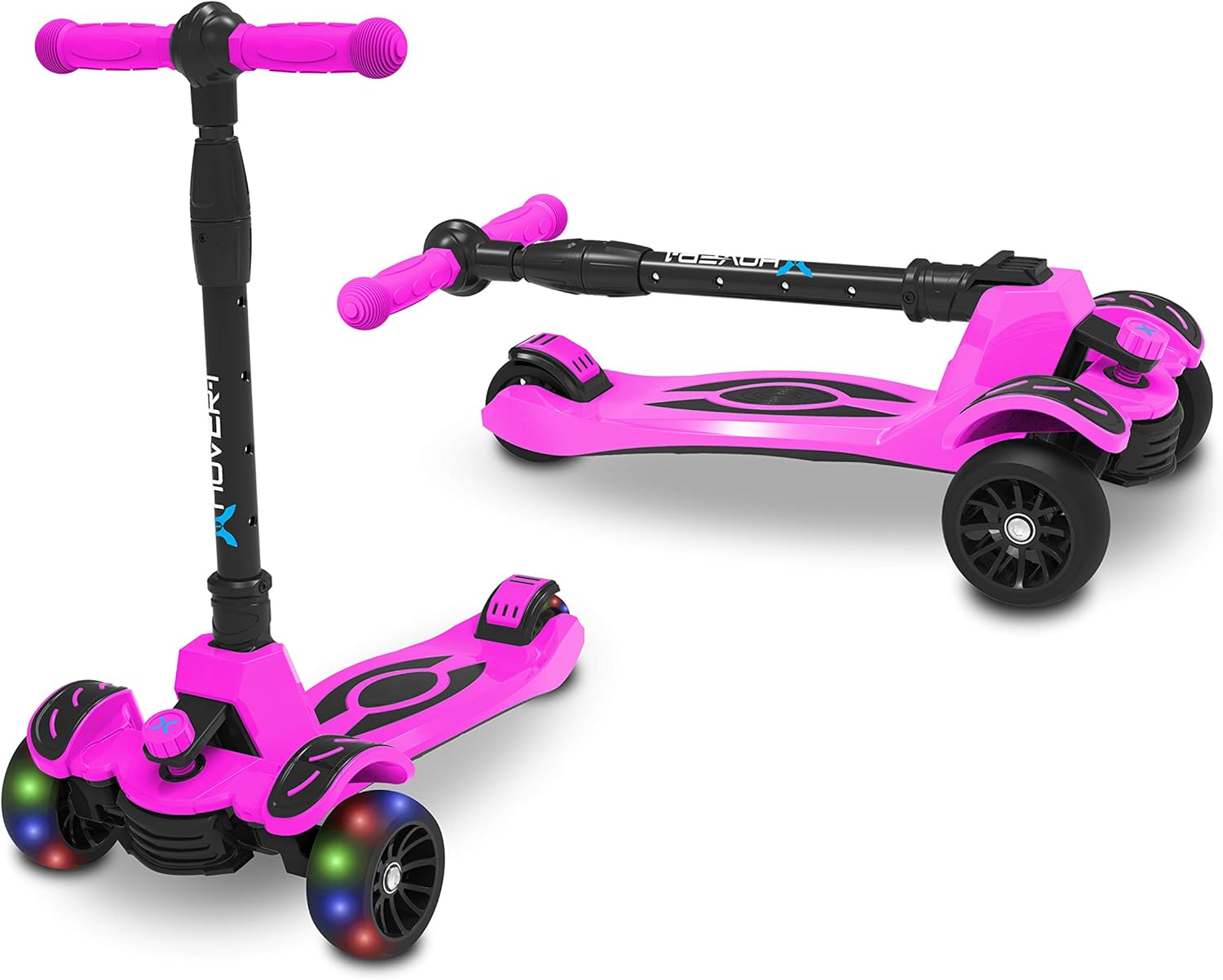 Hover-1 Vivid Folding Kick Scooter for Kids (5+ Year Old) | Features Lean-to-Turn Axle, Solid PU Tires & Slim-Design, 110 LB Max Load Capacity