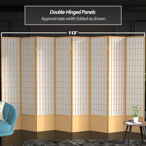 Red Lantern 7 ft. Tall Window Pane Shoji Screen-White-3 Panels Room Divider