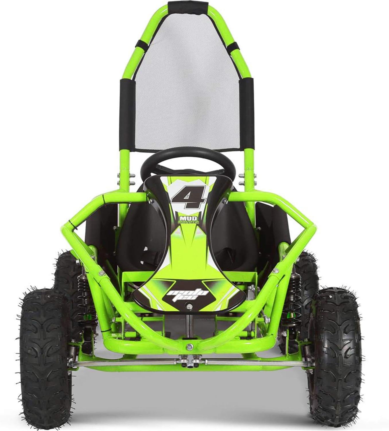 MotoTec Mud Monster 98cc Go Kart Full Suspension Green, Large
