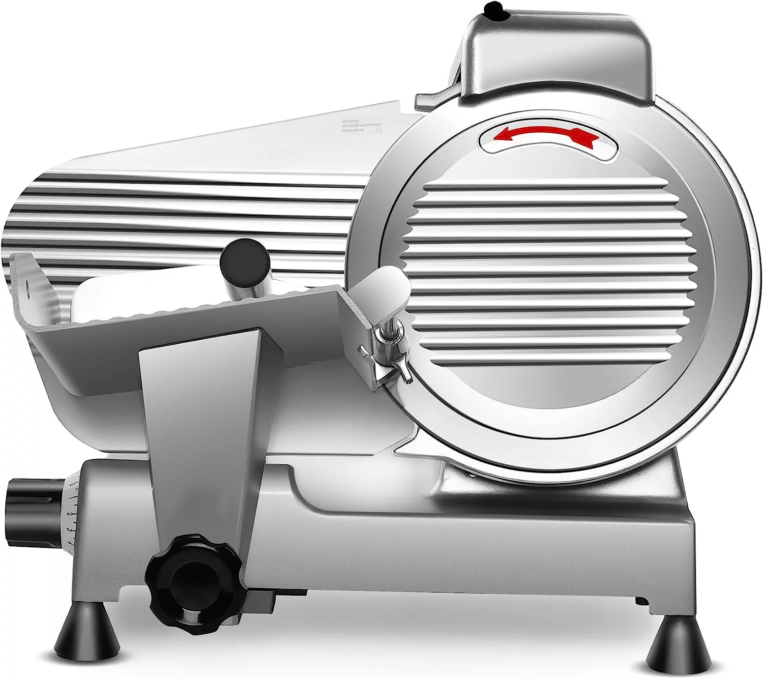 Meat Slicer Machine 10 inch Commercial Meat Slicer 240W Frozen Meat Cheese Deli Slicer Premium Chromium-Plated Steel Blade Semi-Auto Foody Slicer