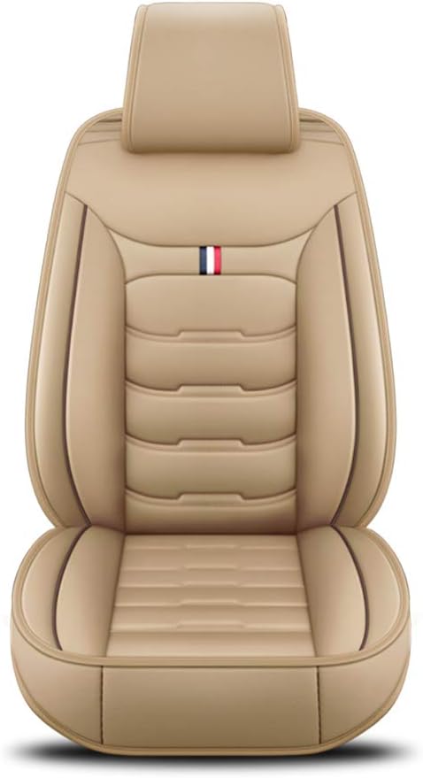 Dittoo Universal 5 Car Seat Covers Cushion,Car Seat Covers Full PU Leather (Black Red)