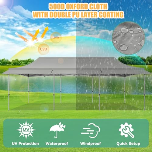 COBIZI 10x10 Pop Up Canopy Tent with Awning