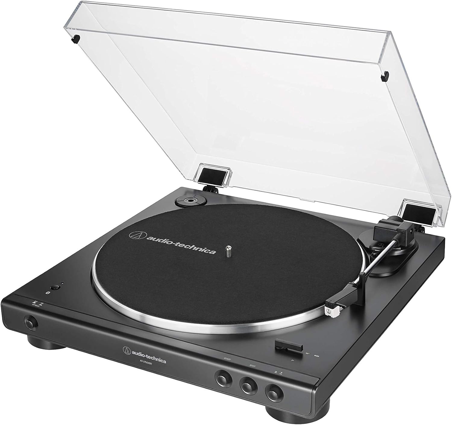 Audio-Technica AT-LP60XBT-BK Fully Automatic Bluetooth Belt-Drive Stereo Turntable, Black, Hi-Fi, 2 Speed, Dust Cover, Anti-Resonance