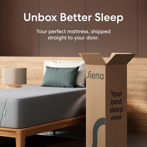 Siena 10” Queen Gel Memory Foam Mattress - Medium Firm - 180 Night Trial - Premium Pressure-Relieving Layers - 10 Year Warranty - Mattress in a Box