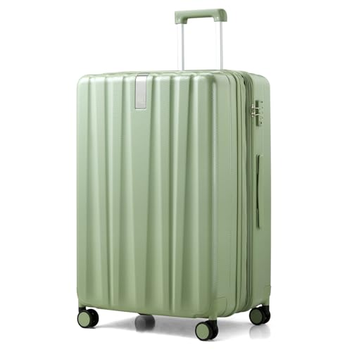 Hanke 29 Inch Luggage Suitcases With Spinner Wheels Lightweight PC hardside Rolling Suitcase With Travel Lock, Checked-Large 29-Inch(Blackish Green)