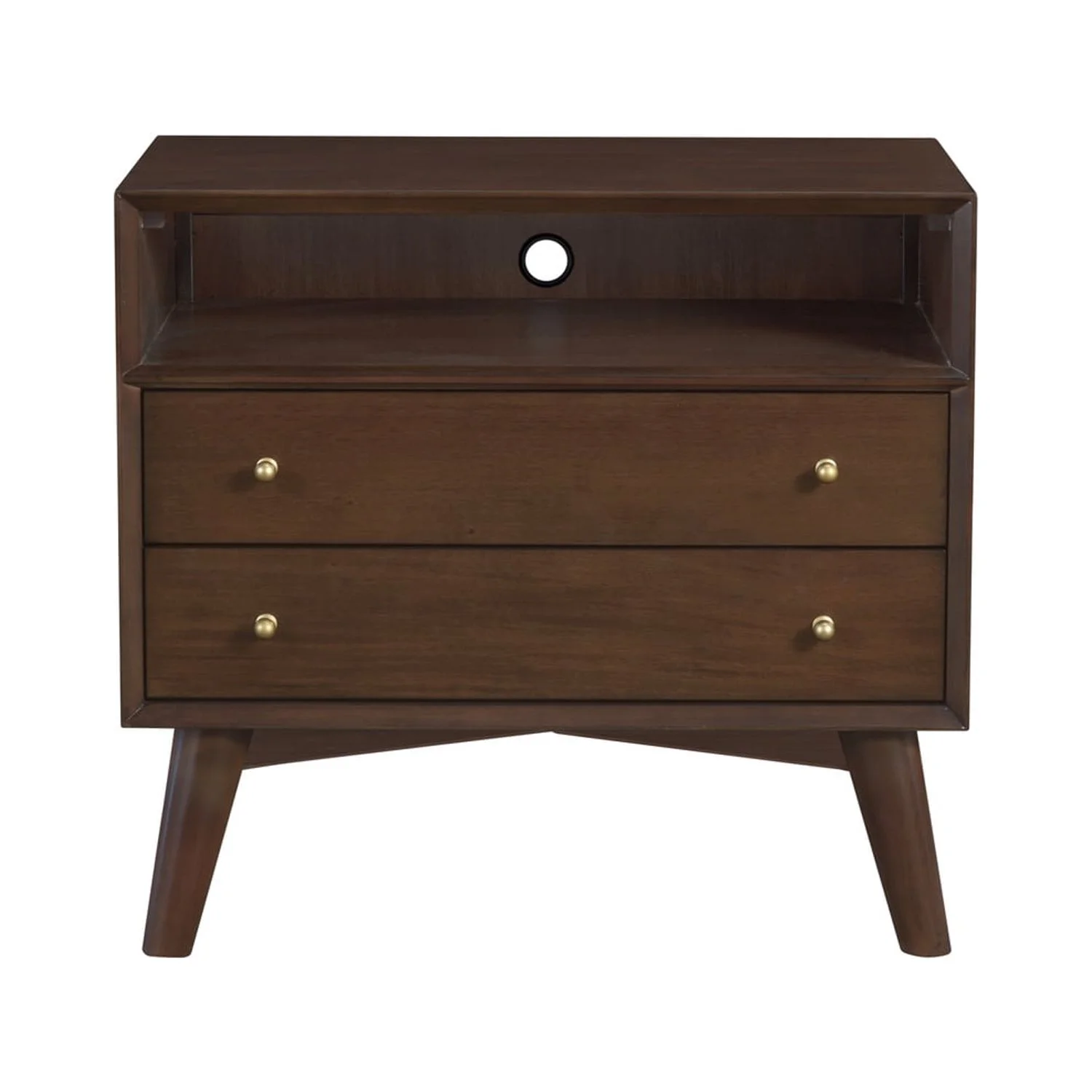 Alpine Furniture Flynn Large Nightstand in Walnut