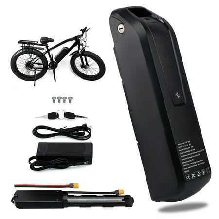 48v 10ah Ebike Battery 48V Lithium Battery 750w-1500w 48V Battery for Adult Electric Bike Tricyle, Size: 37.0*9.5*8.5, Black
