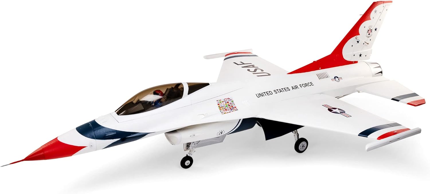 E-flite RC Airplane F-16 Thunderbirds 80mm EDF BNF Basic Transmitter Battery and Charger Not Included with AS3X and Safe Select EFL87950 Airplanes