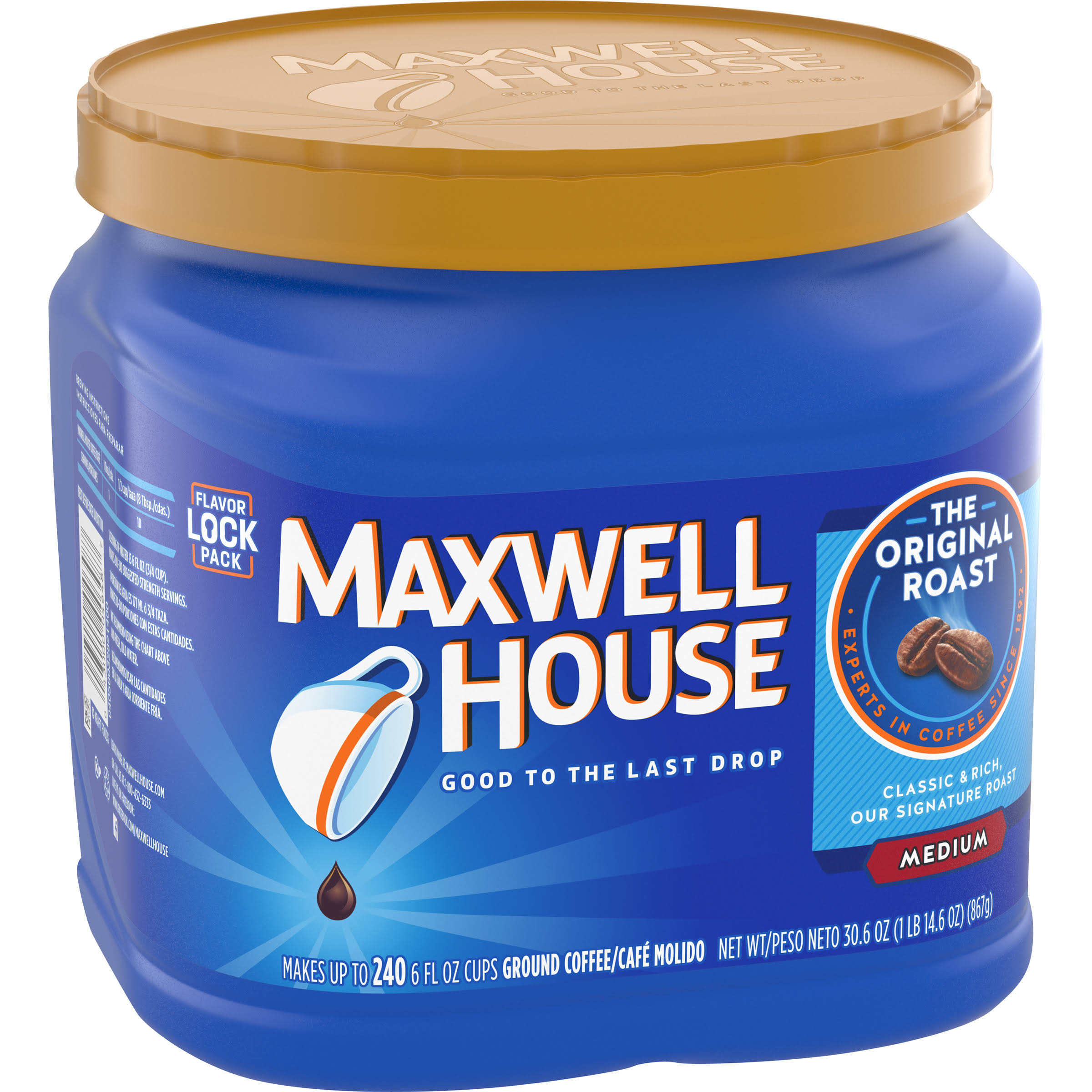 Maxwell House Ground Coffee, Original Roast - 6 pack, 30.6 oz canisters