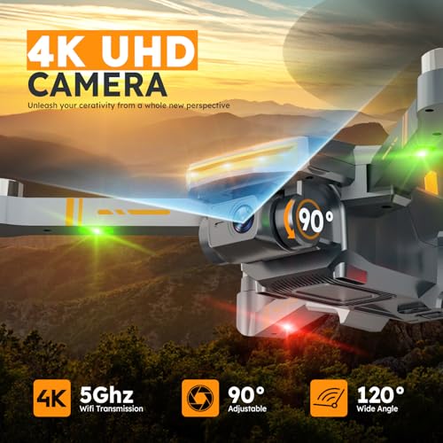 GPS Drones with 4K Camera for Adults with Brushless Motor and Follow Me Mode,Long Flight Time and Distance,5G FPV Transmission and Auto Return