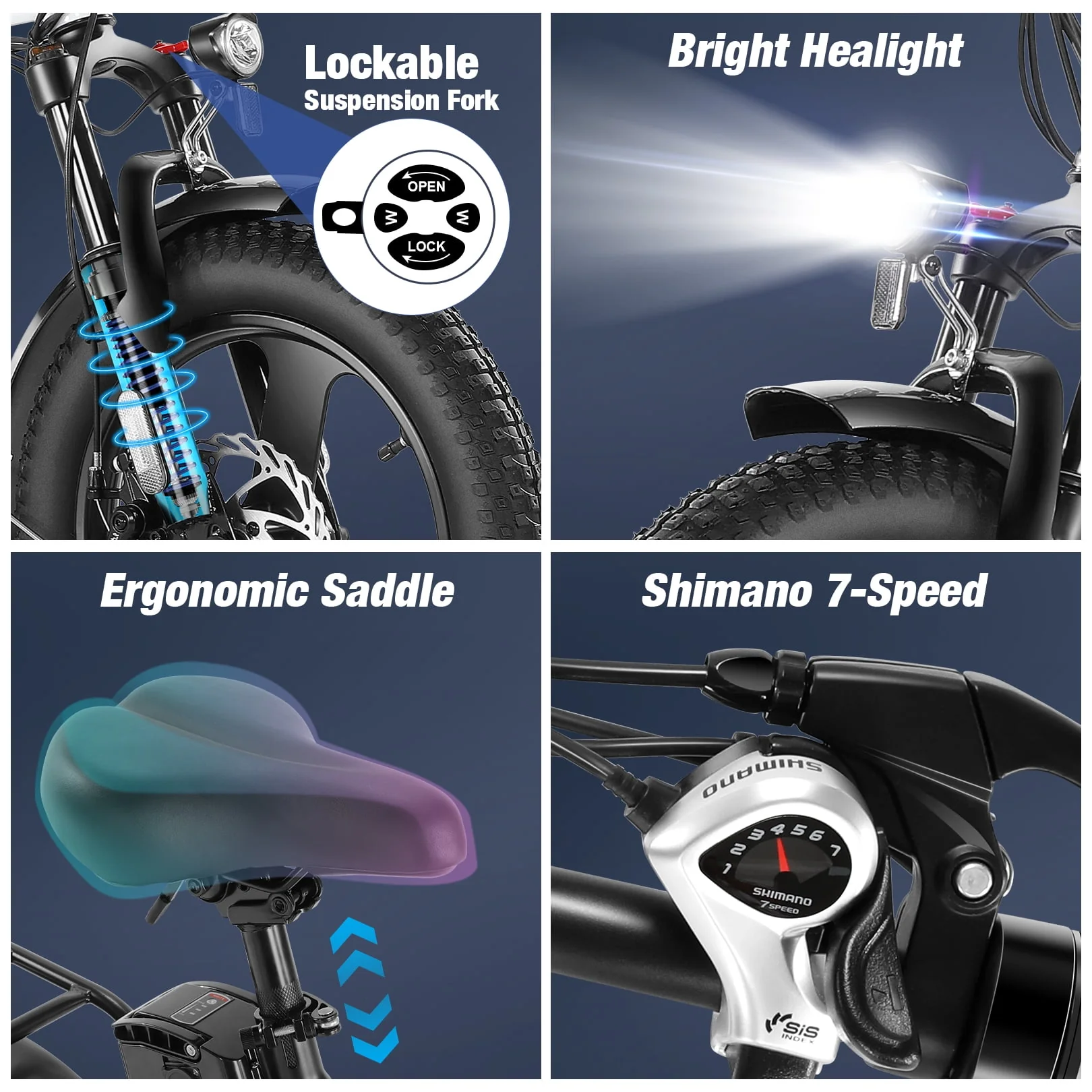 Gocio 3.0 Fat Tire Electric Bike Folding Electric Bicycle for Adults with LCD Display