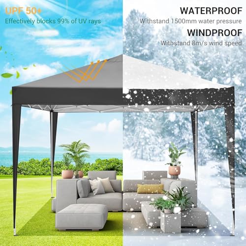 COBIZI 10x10 Pop up Canopy Tent Protable Canopy Tent with 4 Sidewalls Waterproof Commercial Instant Shelter for Parties, Wedding