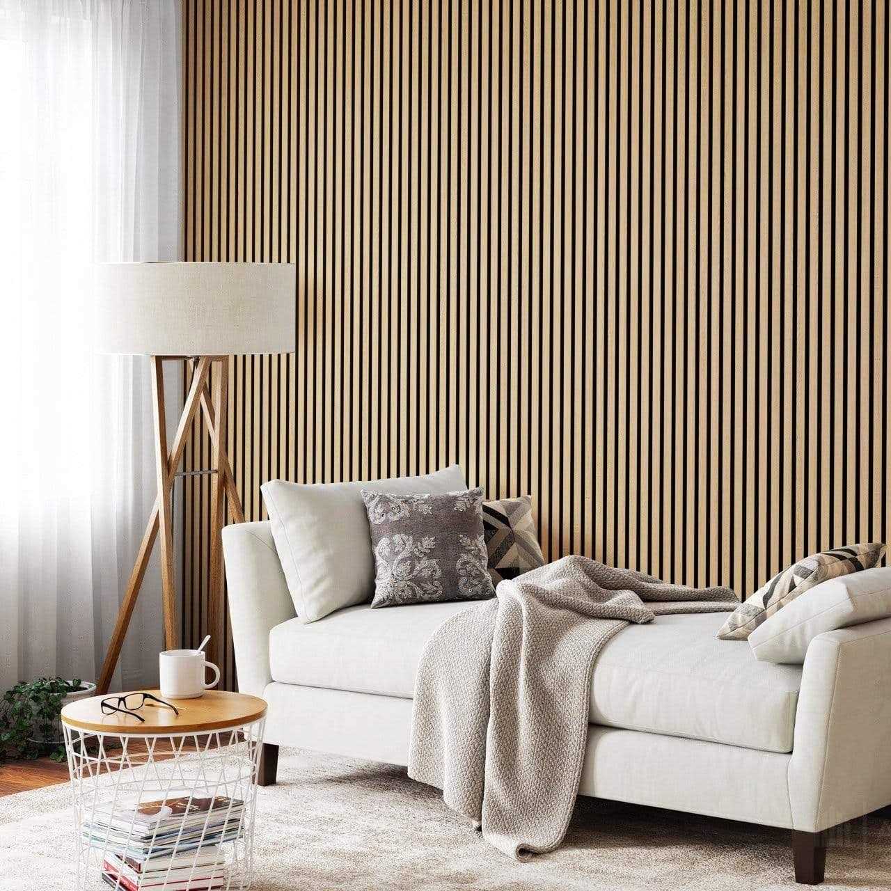 The Wood Veneer Hub Acoustic Wood Wall Slat Panels Oak - Shop Hardware Tools Online Store