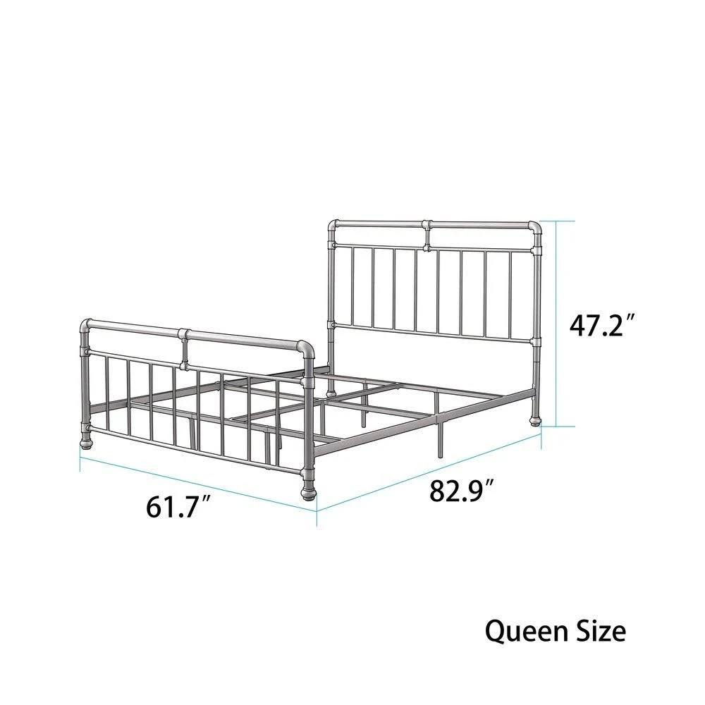 Carbon Loft Meitner Vintage Charcoal Metal Bed - King