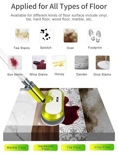Cordless Electric Mop, Electric Spin Mop with LED Headlight and Water Spray
