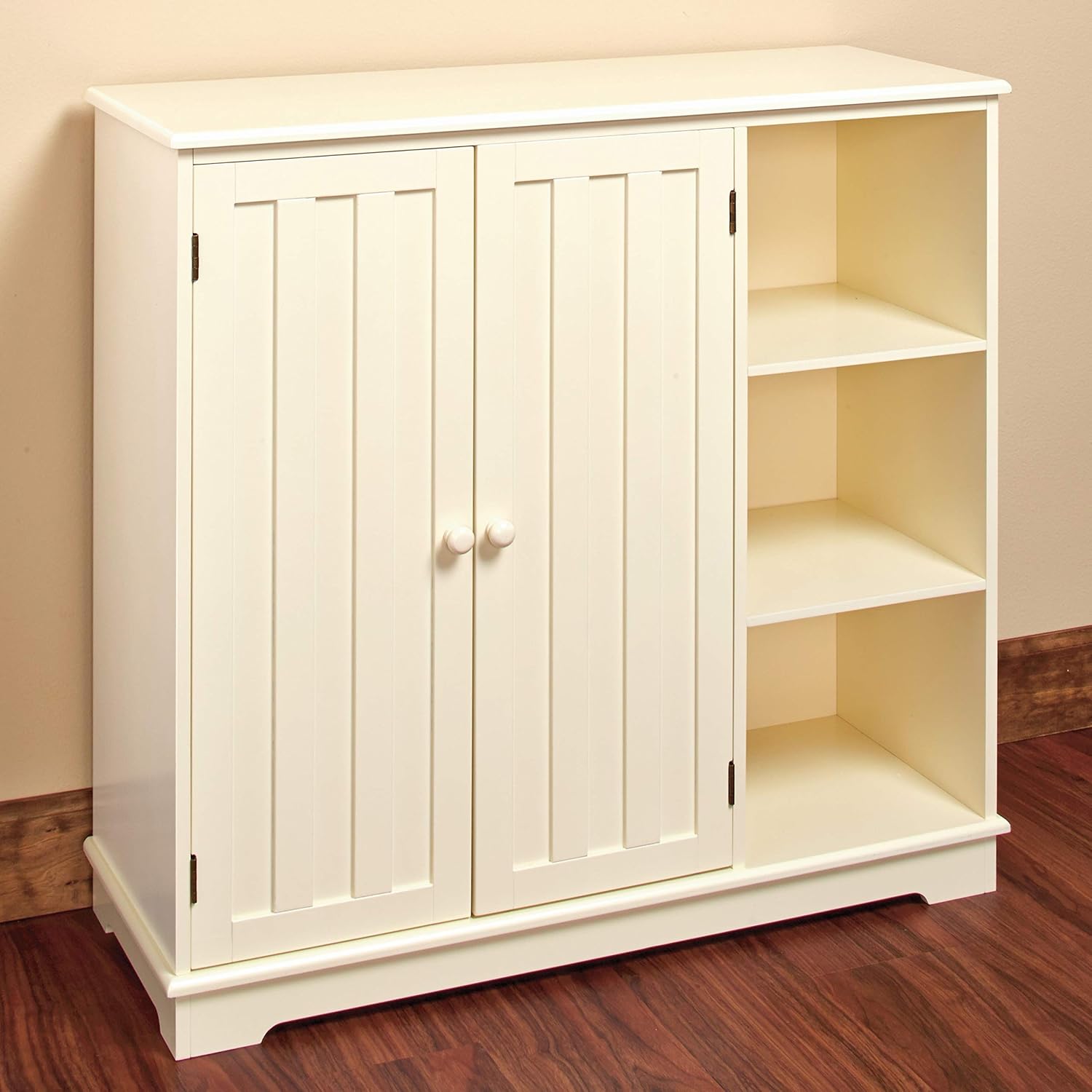 The Lakeside Collection Beadboard Buffet Cabinet - Sideboard with Storage - Red