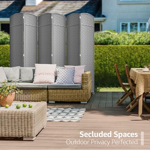 Sorbus 8-Panel Black Room Divider with Double Hinged Panels, 6 ft Tall Folding Privacy Screen
