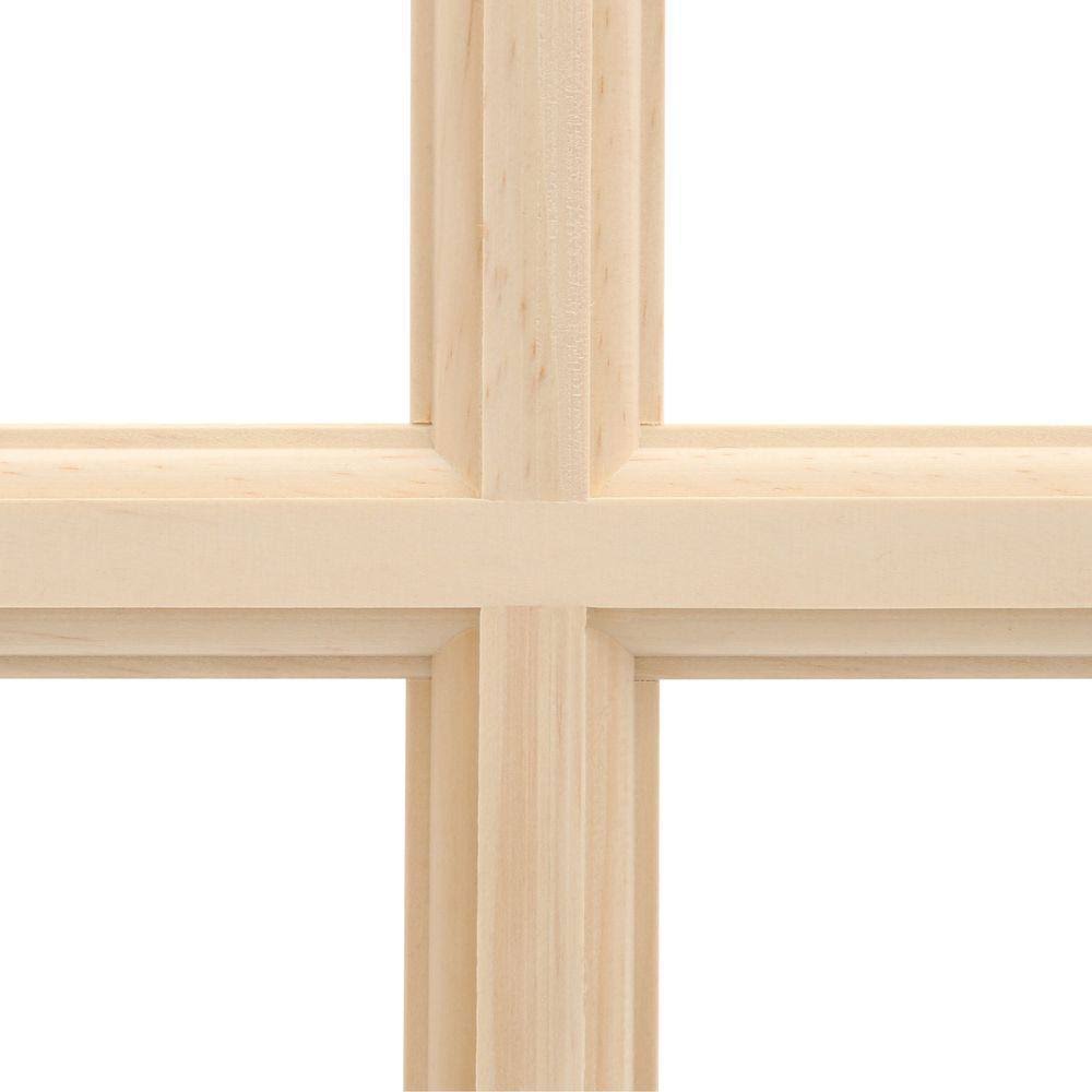 Pinecroft 29.5 in. x 78.625 in. Williamsburg Unfinished Pine 10-Lite Clear Glass Solid Core Wood Bi-Fold DOOR, Unfinished Pine W