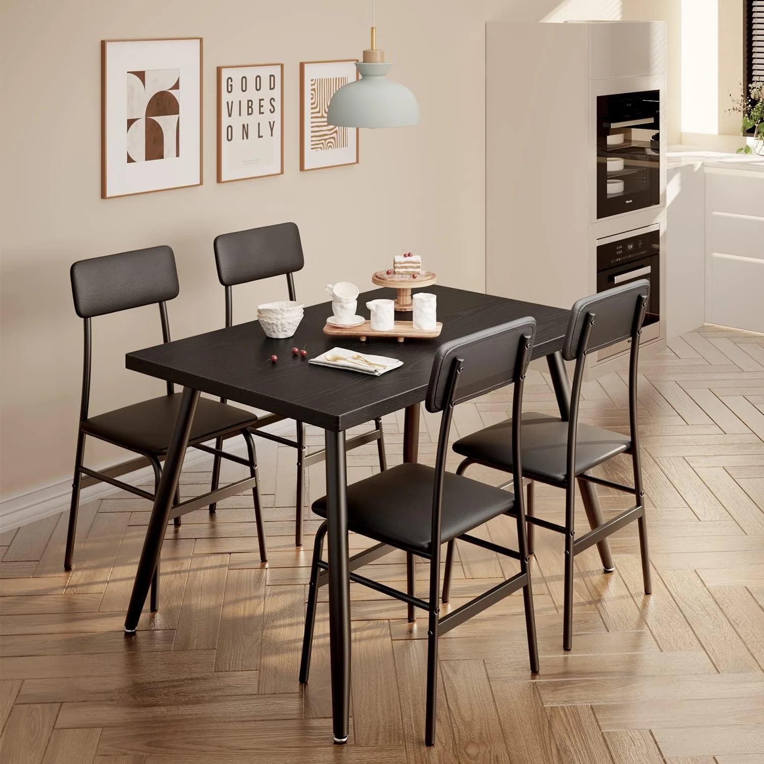 Dining Table Set For 4, Kitchen Dining Table With 4 Chairs For Small Space, Apartment