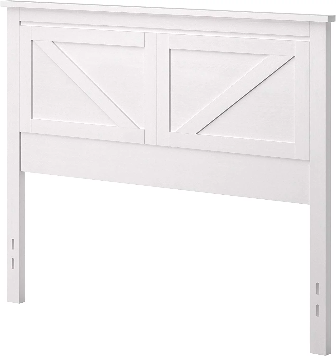 Style Wood Panel Headboard in Gloss White - Full Size