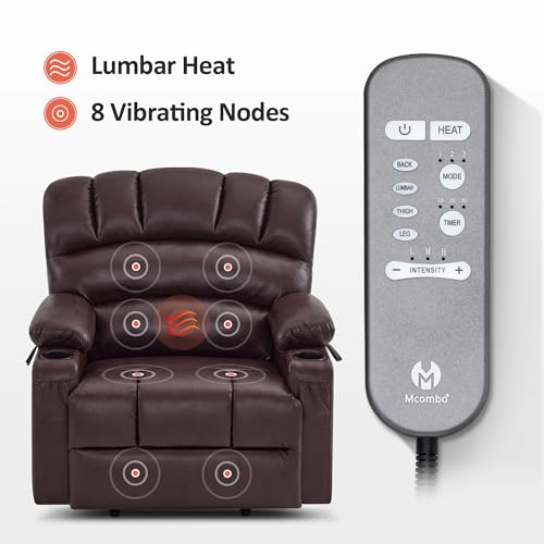 MCombo Oversized Power Lift Recliner Chair for Elderly, Lift Chair with Heat and Massage, Lift Recliner for Big and Tall, Cup Holders