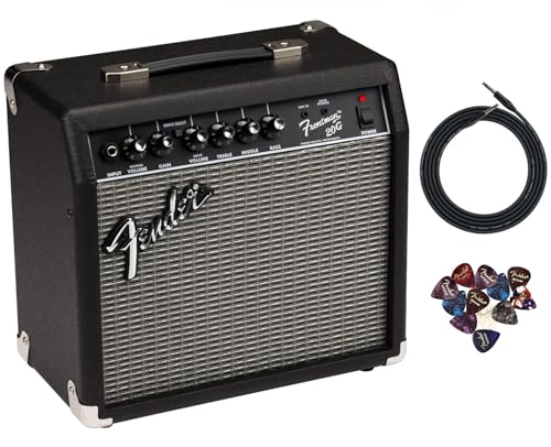 Fender Frontman 10G Guitar Combo Amplifier - Black Bundle with Cable and Austin Bazaar Exclusive 12-Pack Picks