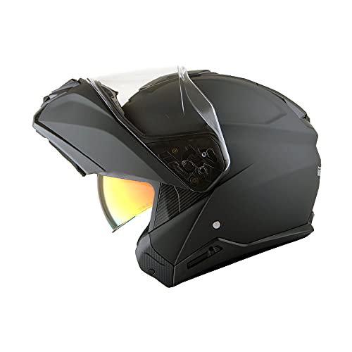 Martian Motorcycle Modular Full Face Helmet Flip up Dual Visor Sun Shield: HG362 Matt Black