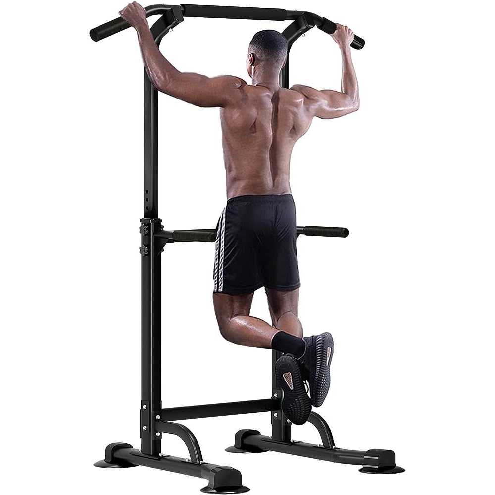 SogesHome Power Tower Pull Up Bar and Dip Station Adjustable Height Dip Stand Multi-Functional Strength Training Fitness Workout Station