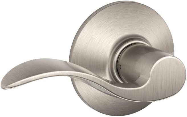 Schlage BE365CAM619 BE365 Camelot Keypad Deadbolt, Satin Nickel & F10 V Acc 619 Hall & Closet (Passage) Cylindrical Lock, 1 Pack, Satin Nickel