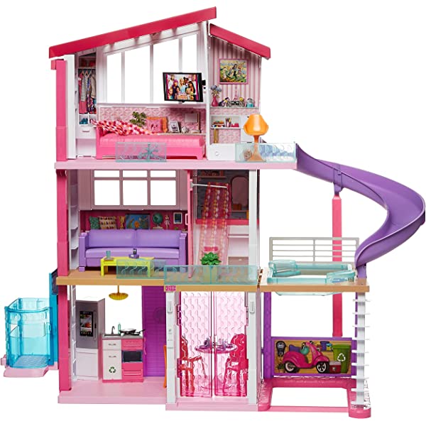 Barbie Dreamhouse Dollhouse with Wheelchair Accessible Elevator, Pool, Slide and 70 Accessories Including Furniture and Household Items