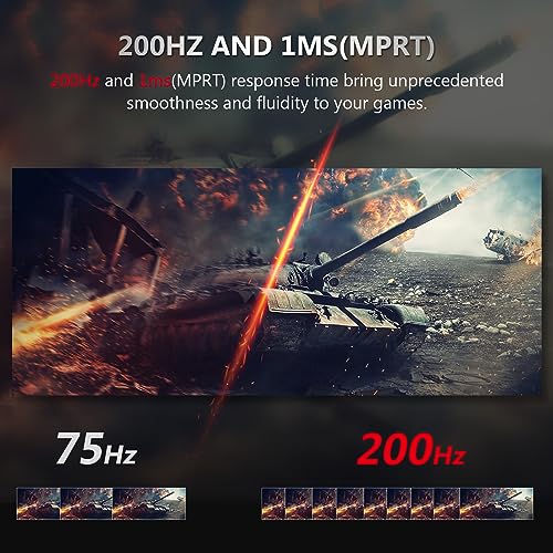 Z-Edge Curved Gaming Monitor, 200Hz Refresh Rate, 21:9 2560x1080 Ultra Wide, Curved Monitor, R1500 Curvature, MPRT 1m - Smart Home Appliances