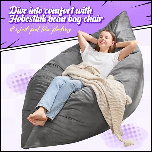 Hobestluk 3 in 1 Bean Bag Chair Giant Bean Bag Chairs Convertible Bean Bag Floor Cushion with Machine Washable Cover