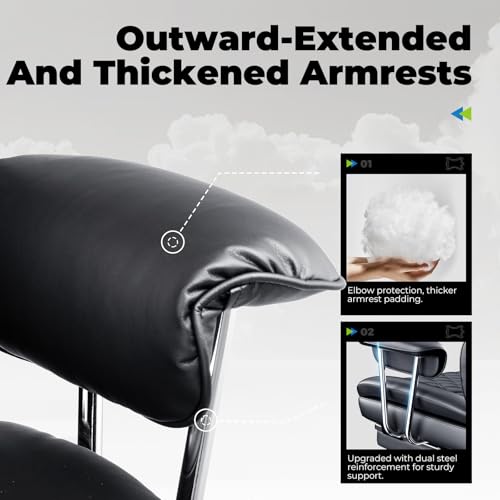 COMHOMA Big and Tall Office Chair, High Back Leather Gaming Chair with Footrest