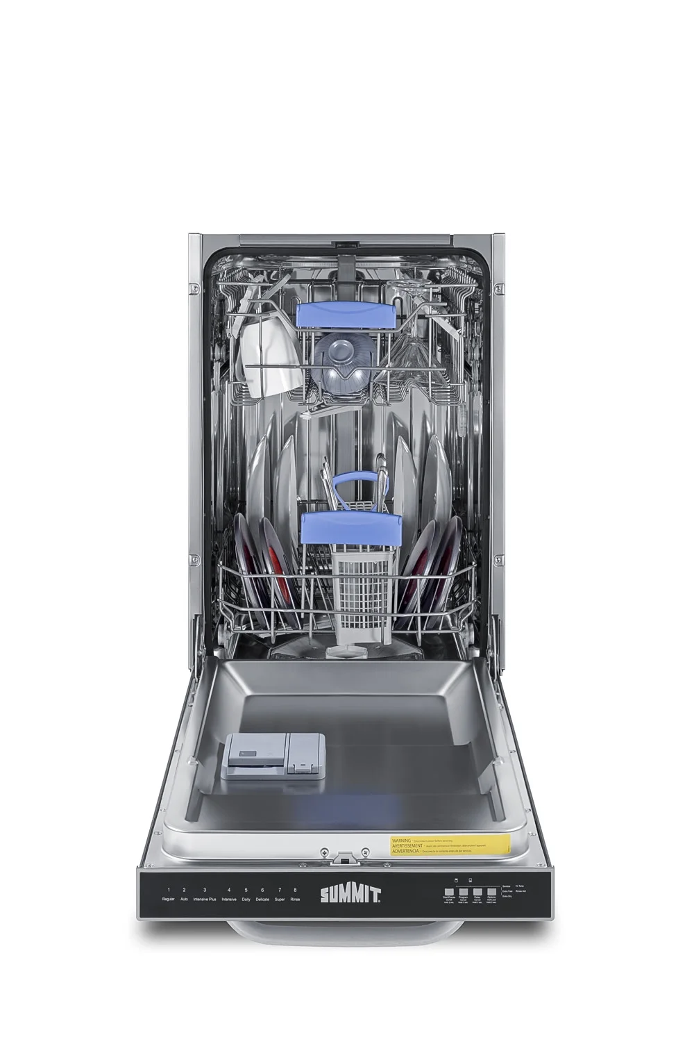 Summit Dw185ada 18" Wide 8 Place Setting Built-In Top Control Dishwasher - Stainless Steel