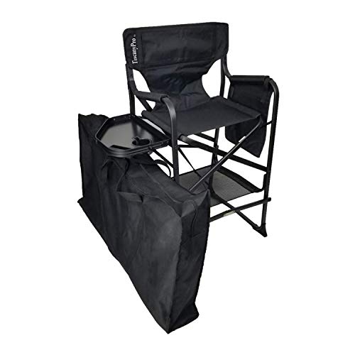 Portable Heavy-Duty Makeup Artist Chair with Umbrella Light Kit - Perfect for Makeup, Salon, Events with 29 Inch Seat Height - Carry Bag Included