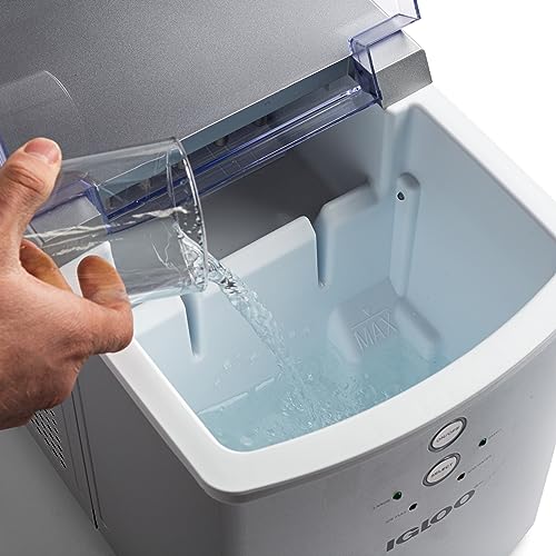 Igloo Electric Countertop Ice Maker Machine - Automatic and Portable - 33 Pounds in 24 Hours - Icecube Maker - Plastic Scoop and Basket