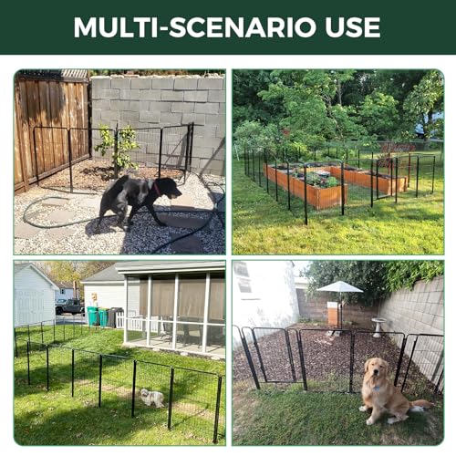 FXW Garden Fence 40in(H) x 36.0ft(L), 16 Panels Decorative Dog Fence Outdoor for The Yard – Heavy Duty Metal Animal Barrier for Dog and Rabbit