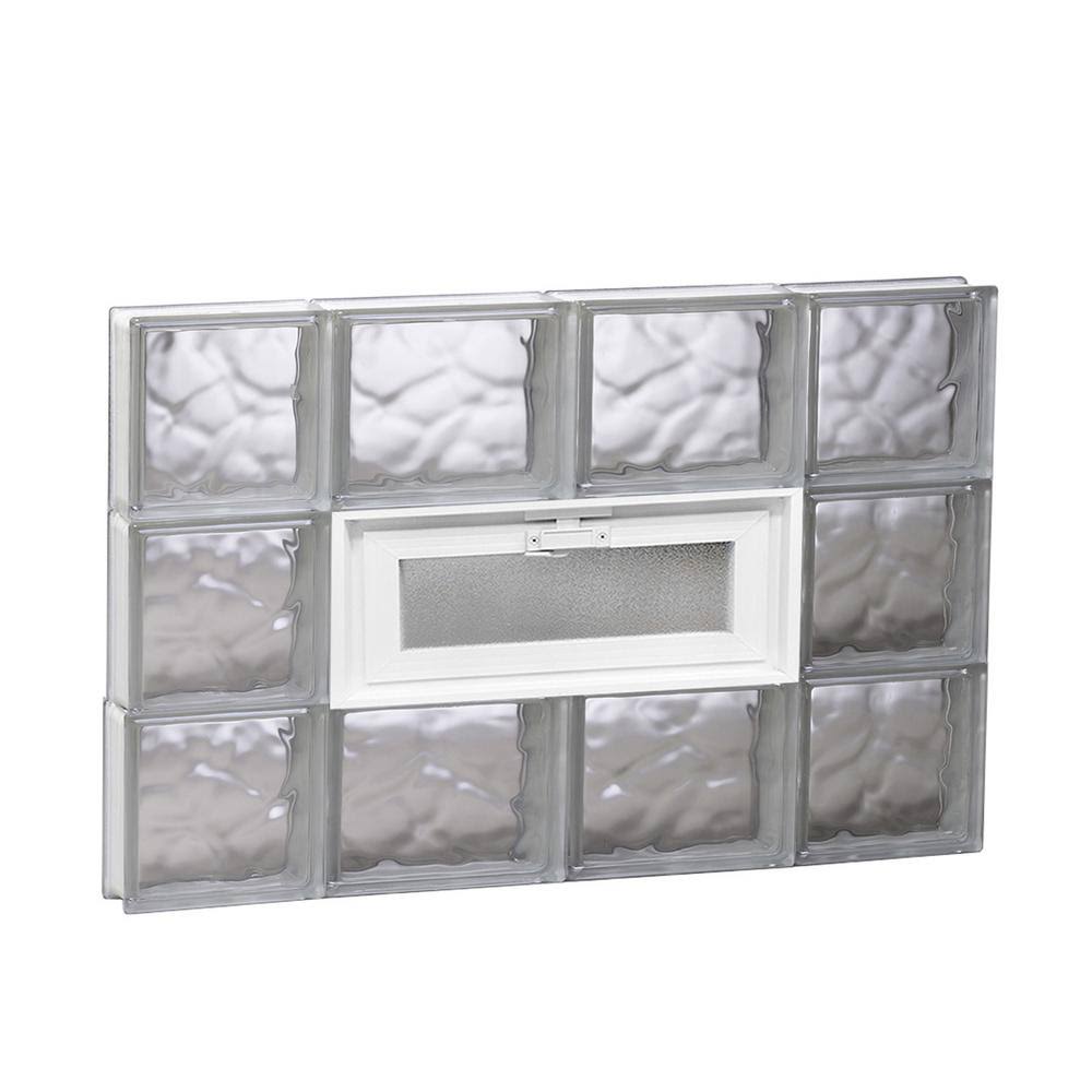 REDI2SET Wavy Pattern Frameless Replacement Glass Block Window (Rough Opening: 28-in x 18-in; Actual: 27-in x 17.25-in) V2818DC