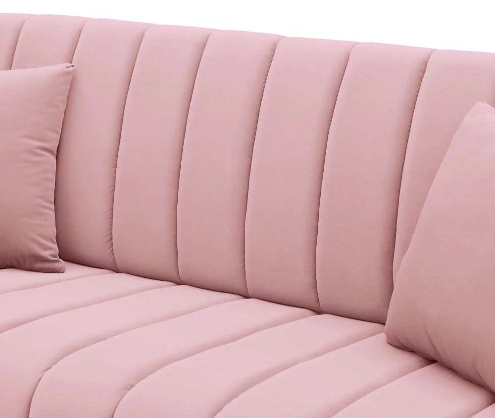 mayceyee Modern Velvet Loveseat, Upholstered Loveseat Sofa with 2 Pillows, Mid-Century 2-Seat Loveseat with 6 Metal Legs