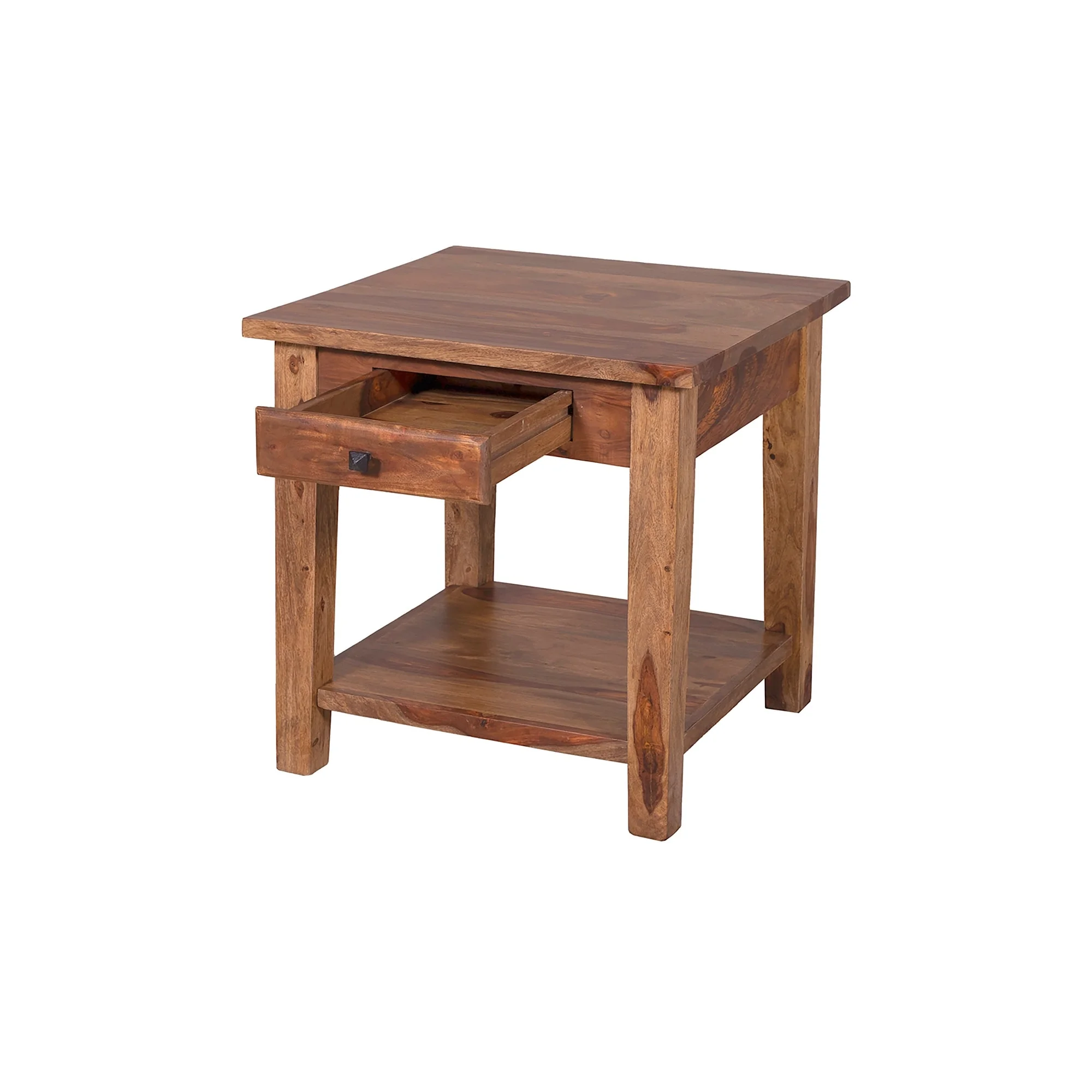 Porter Designs Taos Solid Sheesham Wood End Table - Brown