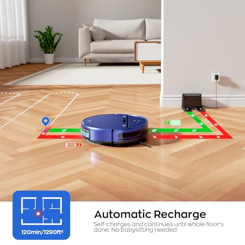 Robot Vacuum and Mop Combo, 2-in-1 Mopping Robot Vacuum Cleaner with 2300Pa Suction, 2.87'' Slim Design, Wi-Fi/App/Voice Control