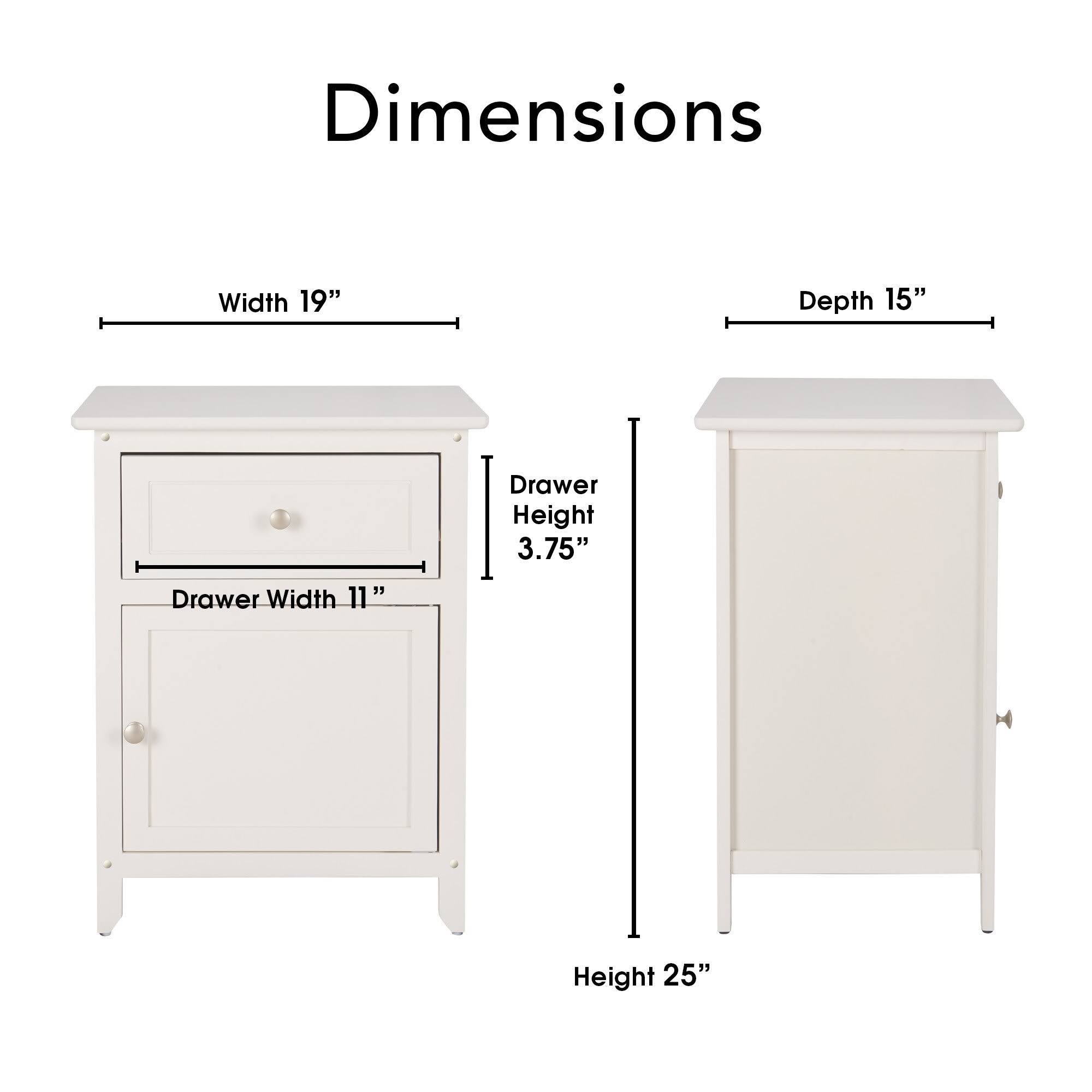 ClickDecor Alcott Side Table with Single Drawer and Storage Cabinet - Brown