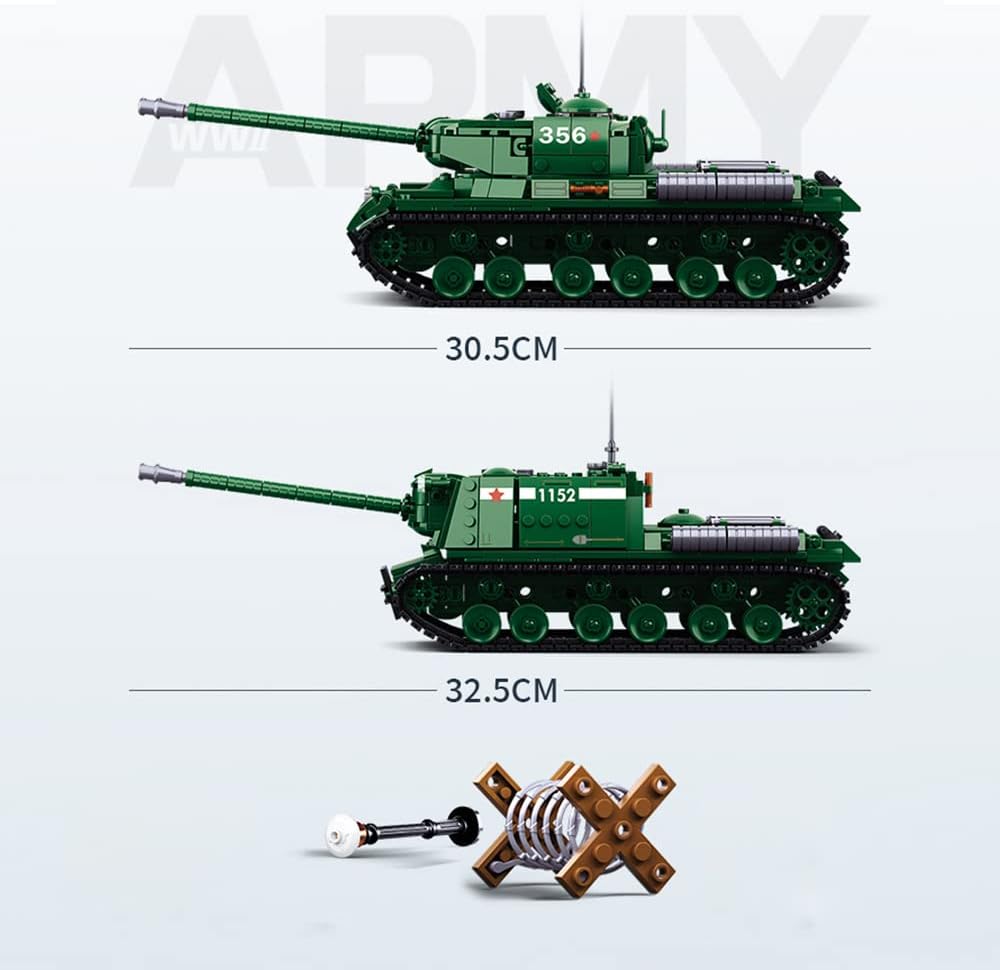 DAHONPA is-2 Heavy Tank Building Block(845 PCS),WW2 Military Historical Collection Tank Model with 3 Soldier Figures,Toys Gifts for Kid and Adult.