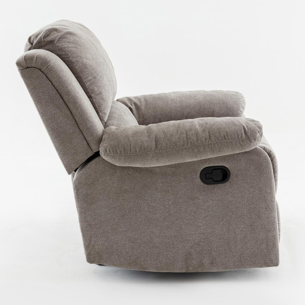 Comfort Pointe Troy Ash Grey Microfiber Glider Rocker Recliner